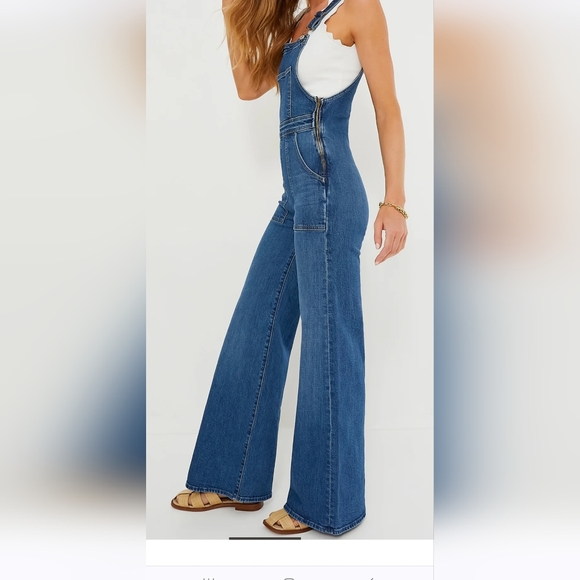 Flared Denim dungaree/jumpsuit - Picture 2 of 11